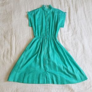 Vintage Susan Howard  Aqua Day Dress